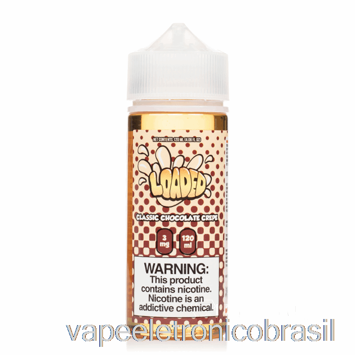 Vape Recarregável Crepe De Chocolate Clássico - Carregado E-líquido - Vapores Implacáveis ​​- 120ml 3mg